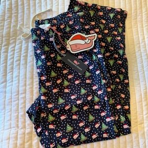 Vineyard Vines Navy Holiday Whale & Tree Mens Pajama Bottoms
